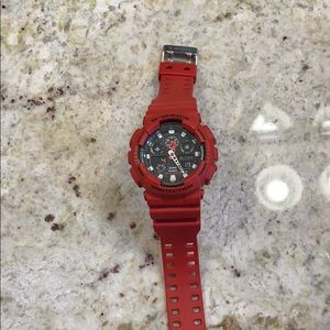 Like new red g-shock watch